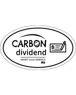 Carbon Dividend Check Sticker - 6x3.5in - White - Oval