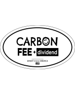 Carbon Fee and Dividend Sticker - 6x3.5in - White - Oval