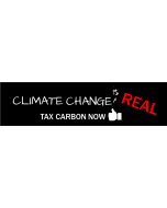 Climate Change is Real Price Carbon - 3.5x11in - Black - Bumper Sticker