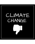 Climate Change Thumbs Down Sticker - 3.5in - Black -Square