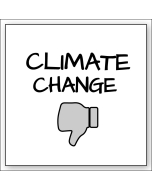 Climate Change Thumbs Down Sticker - 3.5in - White -Square