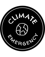 Climate Emergency Earth Sticker - 3in - Black - Circle