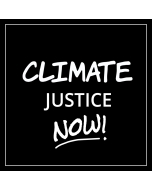 Climate Justice Now Sticker - 3.5in - Black -Square