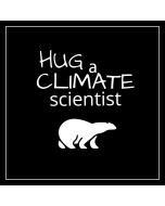 Hug a Climate Scientist Sticker - 3.5in - Black -Square