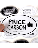 Price Carbon Thumbs Up Sticker - 6x3.5in - White - Oval