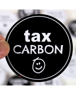 Tax Carbon Smiley Face Sticker - 3in - Black - Circle