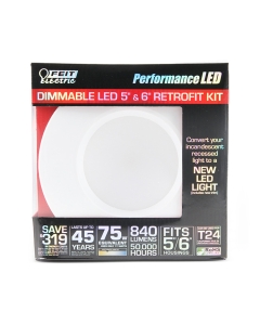 Feit 75W-Eq Soft White Downlight LED Retrofit Kit - 5 to 6 Inch LEDR56-3K