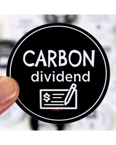 Carbon Dividend Check Sticker - 3in - Black - Circle