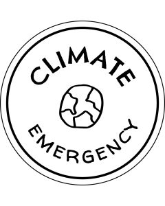 Climate Emergency Earth Sticker - 3in - White - Circle