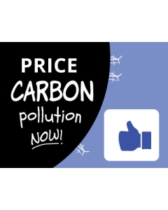Price Carbon Pollution Now Thumbs Up Sticker - 3X5 - Black