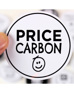 Price Carbon Smiley Face Sticker - 3in - White - Circle