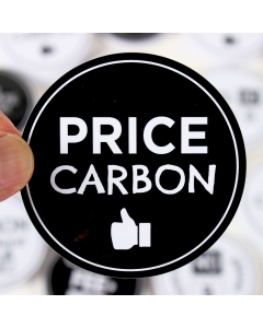 Price Carbon Thumbs Up Sticker - 3in - Black - Circle