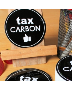 Tax Carbon Thumbs Up Sticker - 3in - Black - Circle
