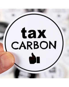 Tax Carbon Thumbs Up Sticker - 3in - White - Circle