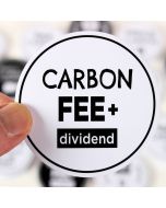 Carbon Fee and Dividend Sticker - 3in - White - Circle