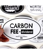 Carbon Fee and Dividend Sticker - 6x3.5in - White - Oval