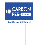 Carbon Fee and Dividend Yard Sign Thumbs Up - 16x21 - Blue
