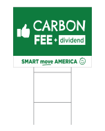 Carbon Fee and Dividend Yard Sign Thumbs Up - 16x21 - Green