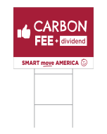 Carbon Fee and Dividend Yard Sign Thumbs Up - 16x21 - Red