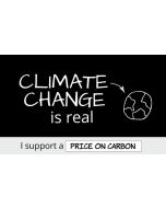 Climate Change is Real I Support a Price On Carbon Sticker - 3X5 - Black