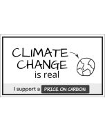 Climate Change is Real I Support a Price On Carbon Sticker - 3X5 - White