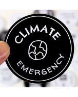 Climate Emergency Earth Sticker - 3in - Black - Circle