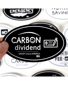 Carbon Dividend Check Sticker - 6x3.5in - Black - Oval