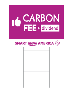 Carbon Fee and Dividend Yard Sign Thumbs Up - 16x21 - Purple