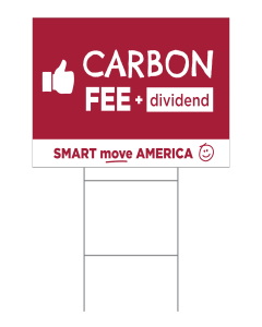 Carbon Fee and Dividend Yard Sign Thumbs Up - 16x21 - Red