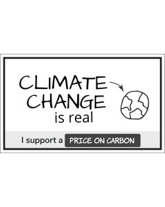 Climate Change is Real I Support a Price On Carbon Sticker - 3X5 - White