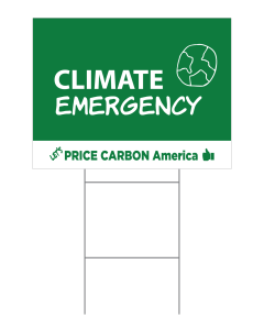 Climate Emergency Price Carbon America Yard Sign - 16x21 - Green
