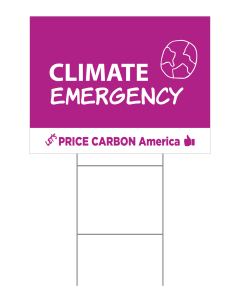 Climate Emergency Price Carbon America Yard Sign - 16x21 - Purple