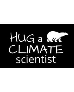 Hug a Climate Scientist Sticker - 3X5 - Black